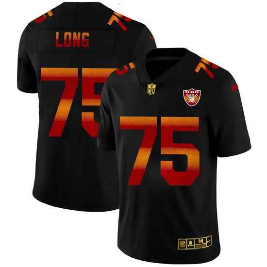 Las Vegas Raiders 75 Howie Long Men Black Nike Red Orange Stripe Vapor Limited NFL Jersey